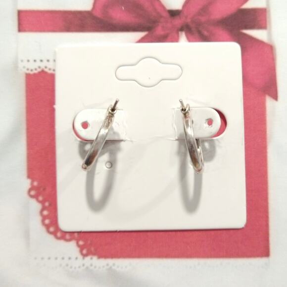 JWK 925 Sterling Silver Huggie Hoop Earrings Small Signed Women Girls Jewelry - Picture 4 of 11